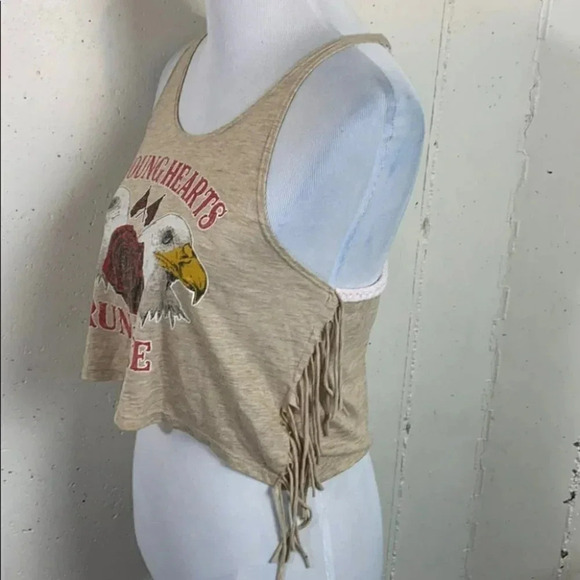 Forever 21 M Young Heart Run Free‎ racer Crop tank - Picture 4 of 6